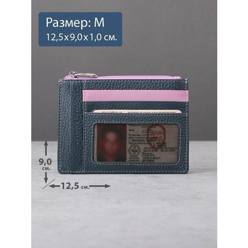 Обложка-карман для личных документов Stampa Brio, синий, розовый