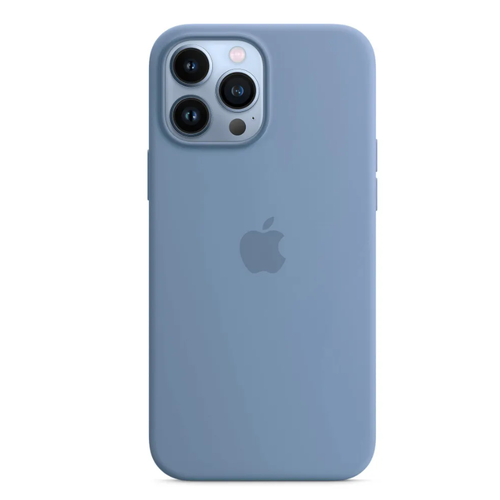 Чехол Силиконовый с цветной анимацией для iPhone 13 Pro, Slicone Case MagSafe/ синий / blue fog