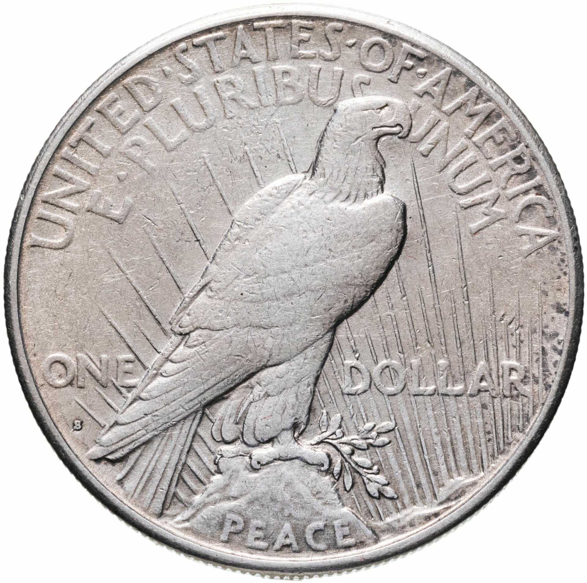 США 1 доллар (dollar) 1922 S Peace Dollar (мирный доллар) знак монетного двора "S" - Сан-Франциско