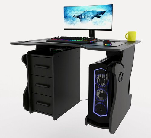 Изображение товара Игровой компьютерный стол "Даги" с тумбой, 100x80x75 см, венге