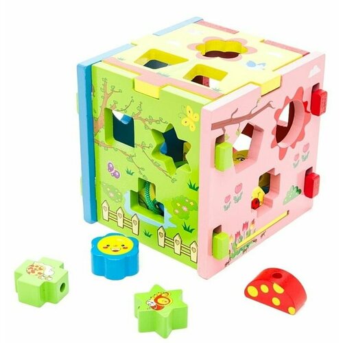 Развивающая игрушка Кубик Сортер , деревянный конструктор развивающая игрушка сортер деревянный