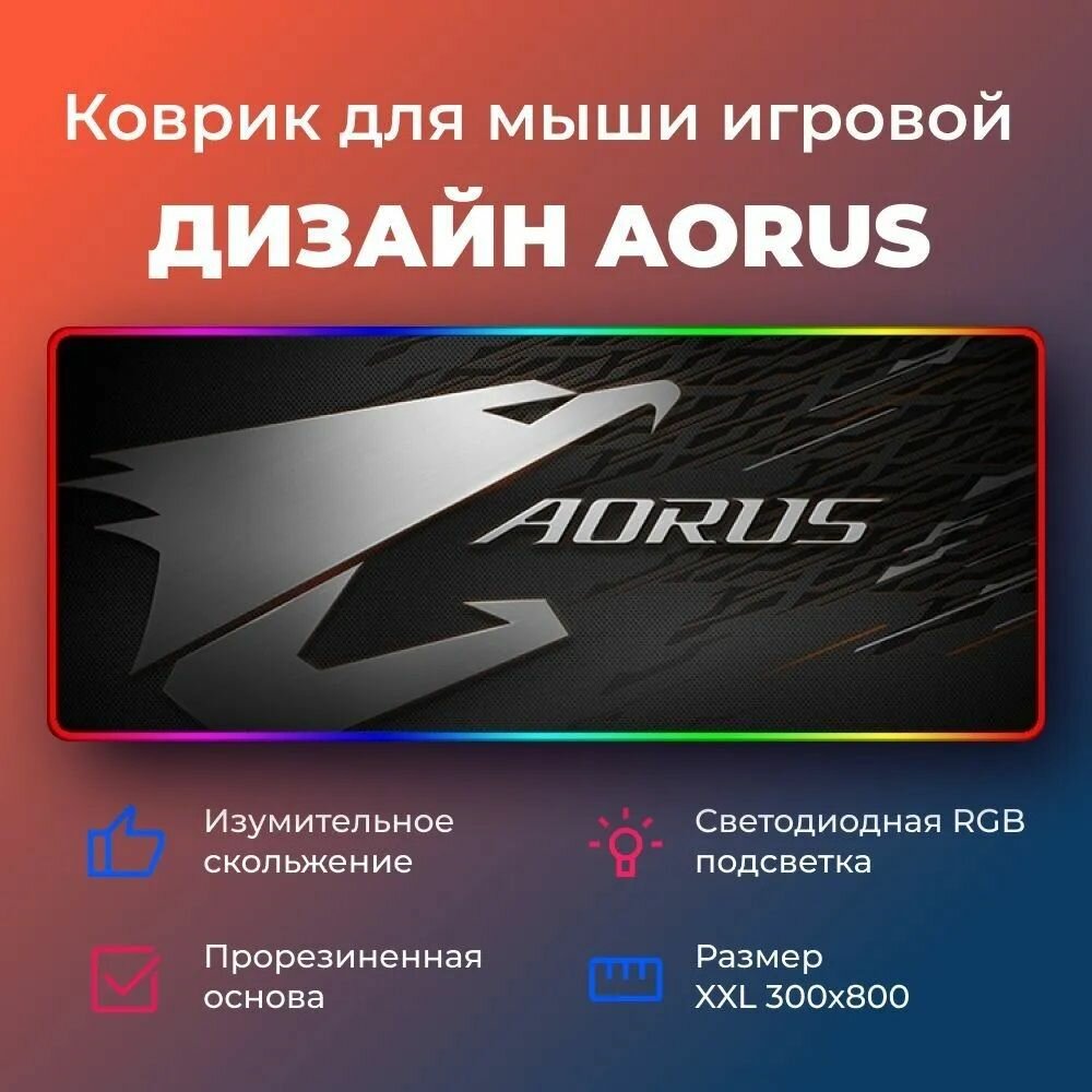 Коврик для мыши игровой AORUS с RGB подсветкой