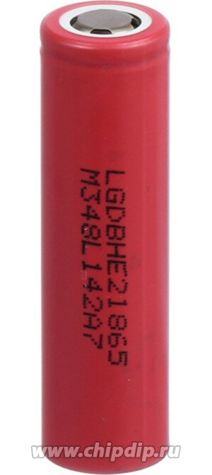 ICR18650HE2 (LGА(D)BHE21865), Аккумулятор Li-ion 18650, 2500mAh, 20А, 3.7V высокотоковый (18.5х65.2мм)