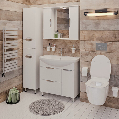 Изображение товара Пенал Emmy Милли 40, с бельевой корзиной, напольный, белый, петли справа