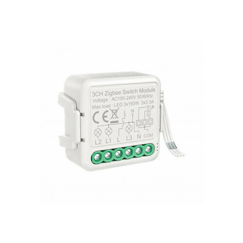 3CH Zigbee switch module Реле дистанционного управления трехканальное 1568₽