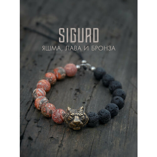 Браслет-нить SIGURD вулканическая лава 1 шт размер 16 см черныйоранжевый 2370₽