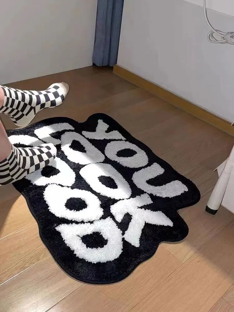 CODROK Мягкий полиэстеровый коврик Белый, 50x60cm, tufted material-02