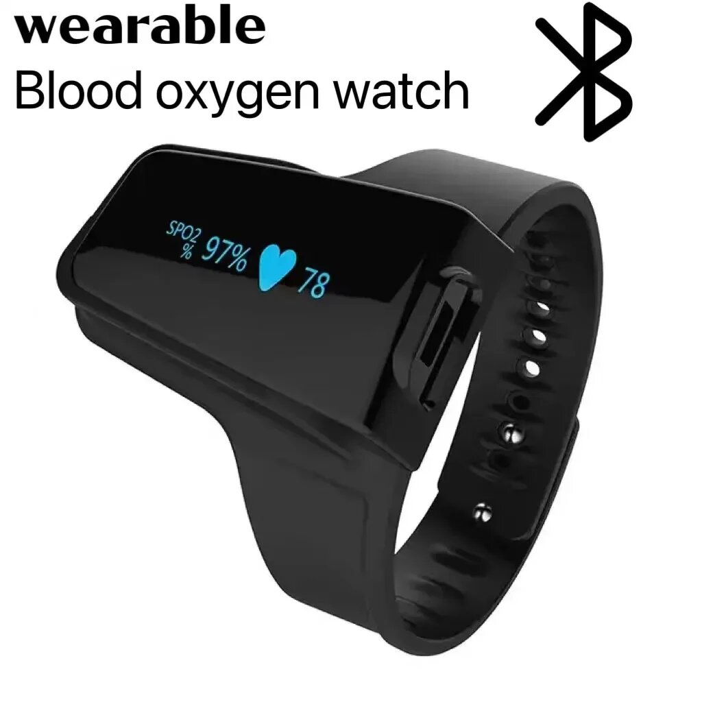 Bluetooth наручный оксиметр Spo2 пульсоксиметр носимый сон апноэ сигнализация кислорода в крови часы непрерывный мониторинг sleep monitor