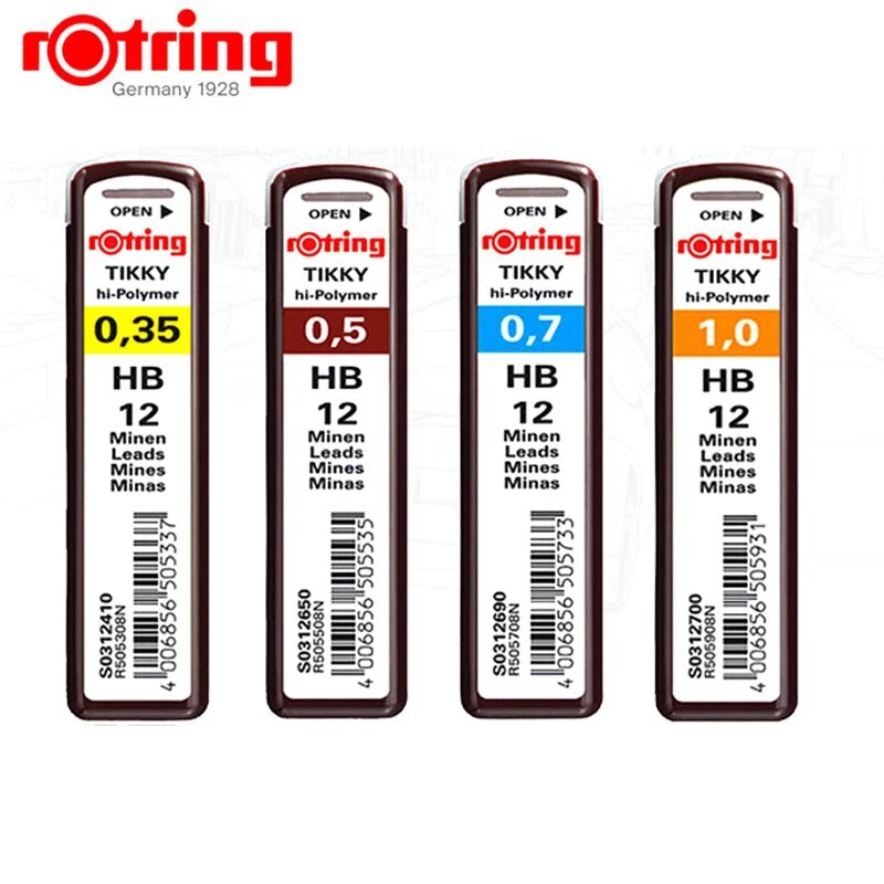 Механические карандаши Rotring 035 мм/05 мм/07 мм/10 мм 1 piece 0.5mm 2B