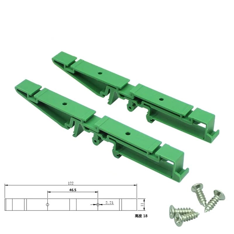Монтажный кронштейн DRG01 для DIN-рейки серый зелёный чёрный Green 11X122mm pair
