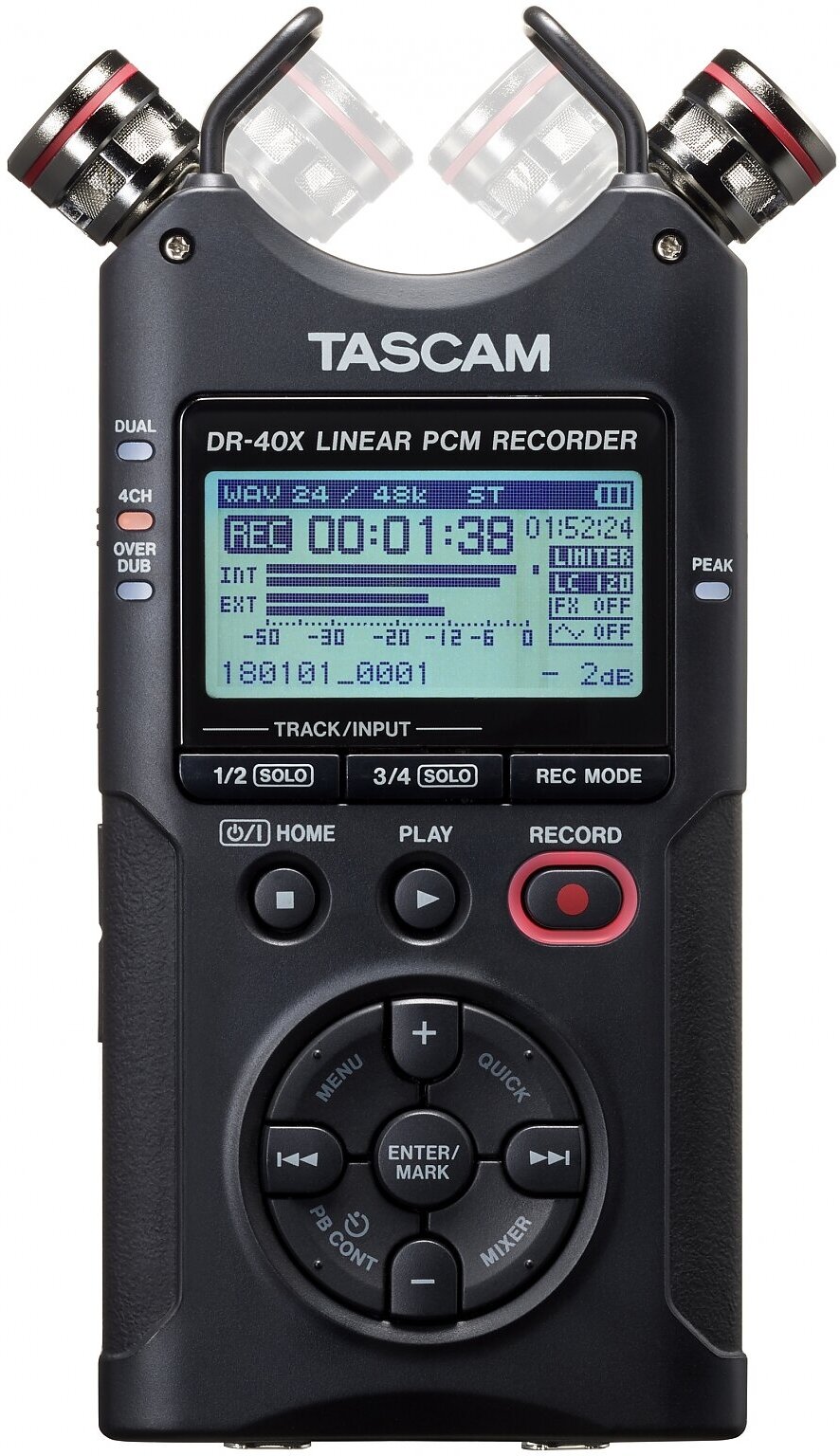 Tascam DR-40X портативный стерео рекордер с встроенными микрофонами