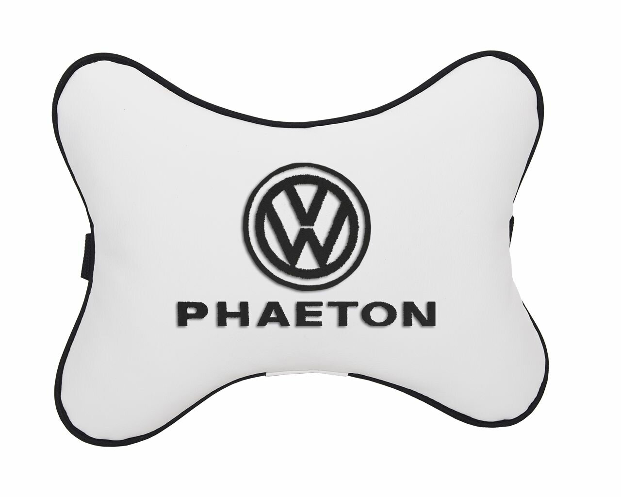 Подушка на подголовник автомобильная белая экокожа VOLKSWAGEN PHAETON