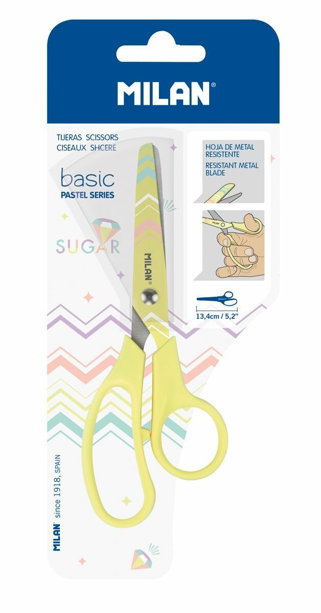 MILAN Basic ножницы детские канцелярские 134 мм, Pastel Edition BWM10426VN — фото 1