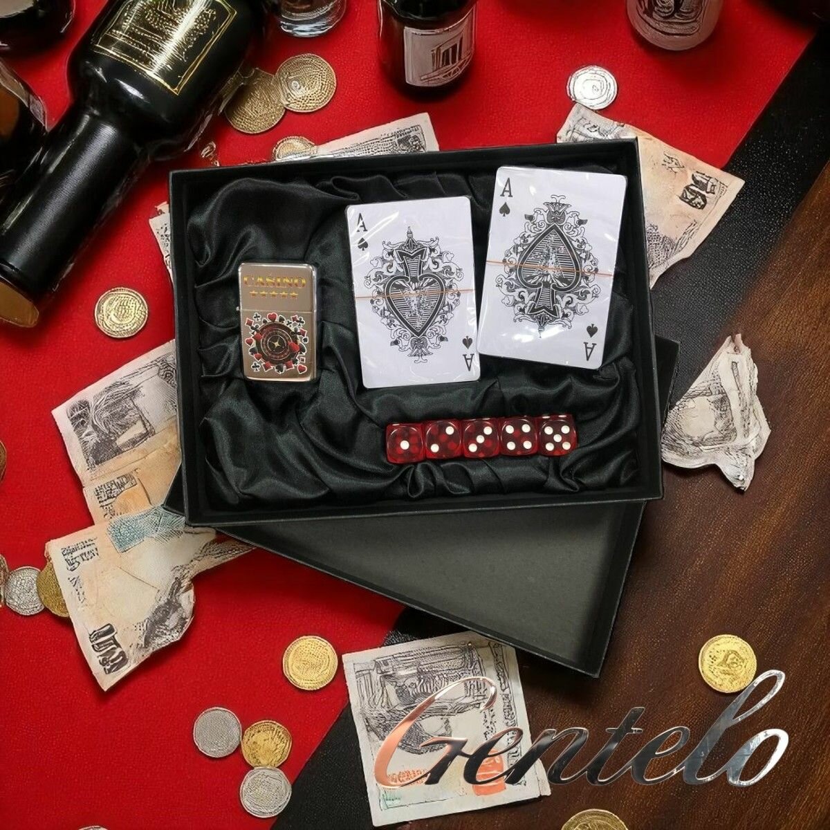 Подарочный набор карты игральные Gentelo 3-4136. В подарочной коробке