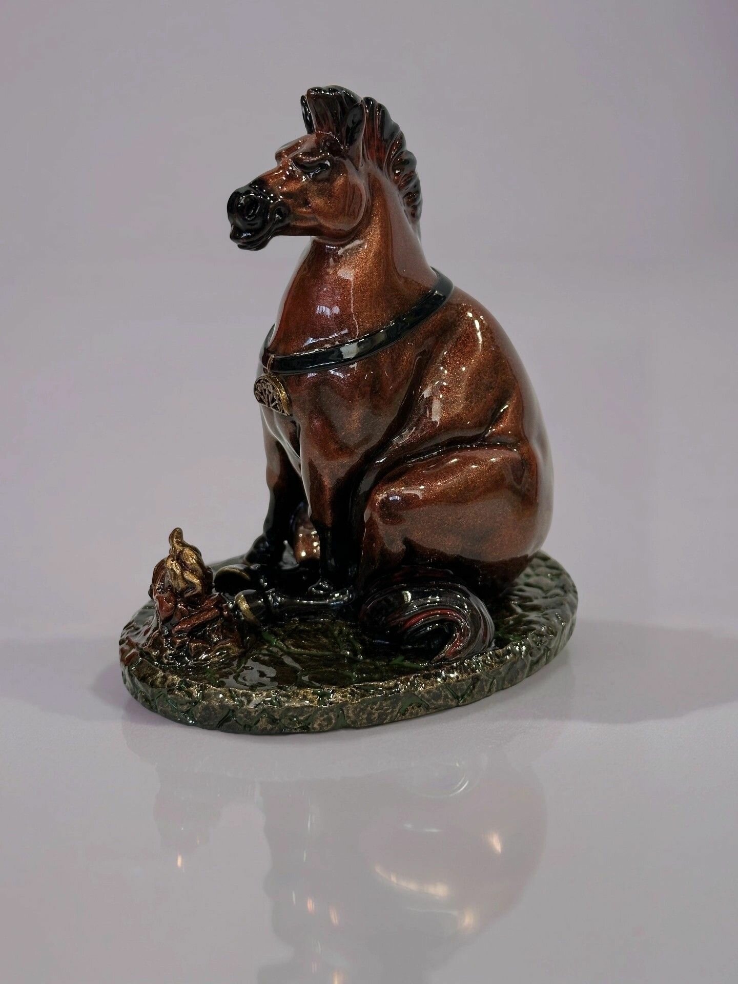 Статуэтка Лошадь, символ 2026 года, литьевой мрамор, высота 10 см