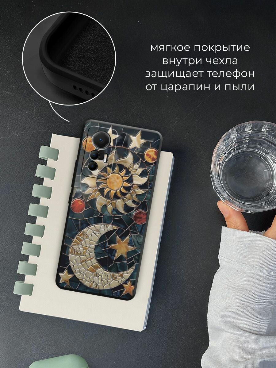 Чехол на Xiaomi 12 Lite / Сяоми 12 Лайт с принтом "Hearts doodle pink 1" — фото 1