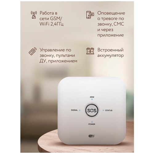 Комплект беспроводной охранной WiFi/GSM сигнализации Страж Смарт для дома квартиры дачи комплект беспроводной охранной gsm видео сигнализации страж стандарт видео xmg30 для дачи коттеджа гаража