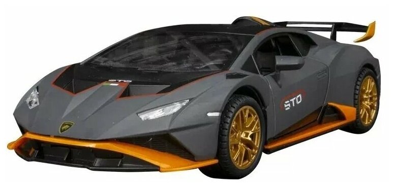 Металлическая инерционная машинка "Lamborghini Huracan STO" масштаб 1:24, длина 21 см.