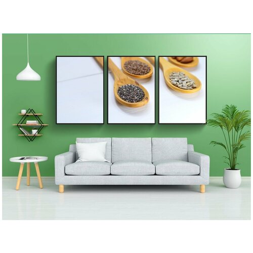 фото Набор модулных постеров для интерьера "древесина, из дерева, питание" 60x90 см. в тубусе, без рамки lotsprints