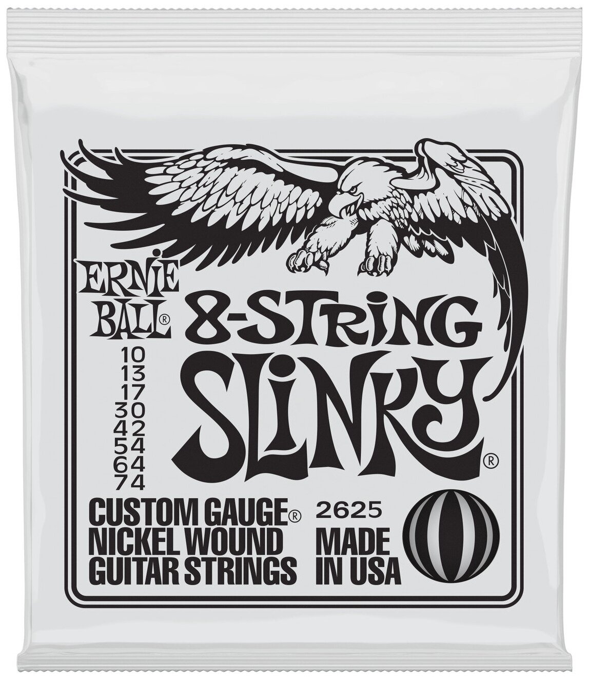 Струны для 8-струнной электрогитары Ernie Ball 2625 10-74