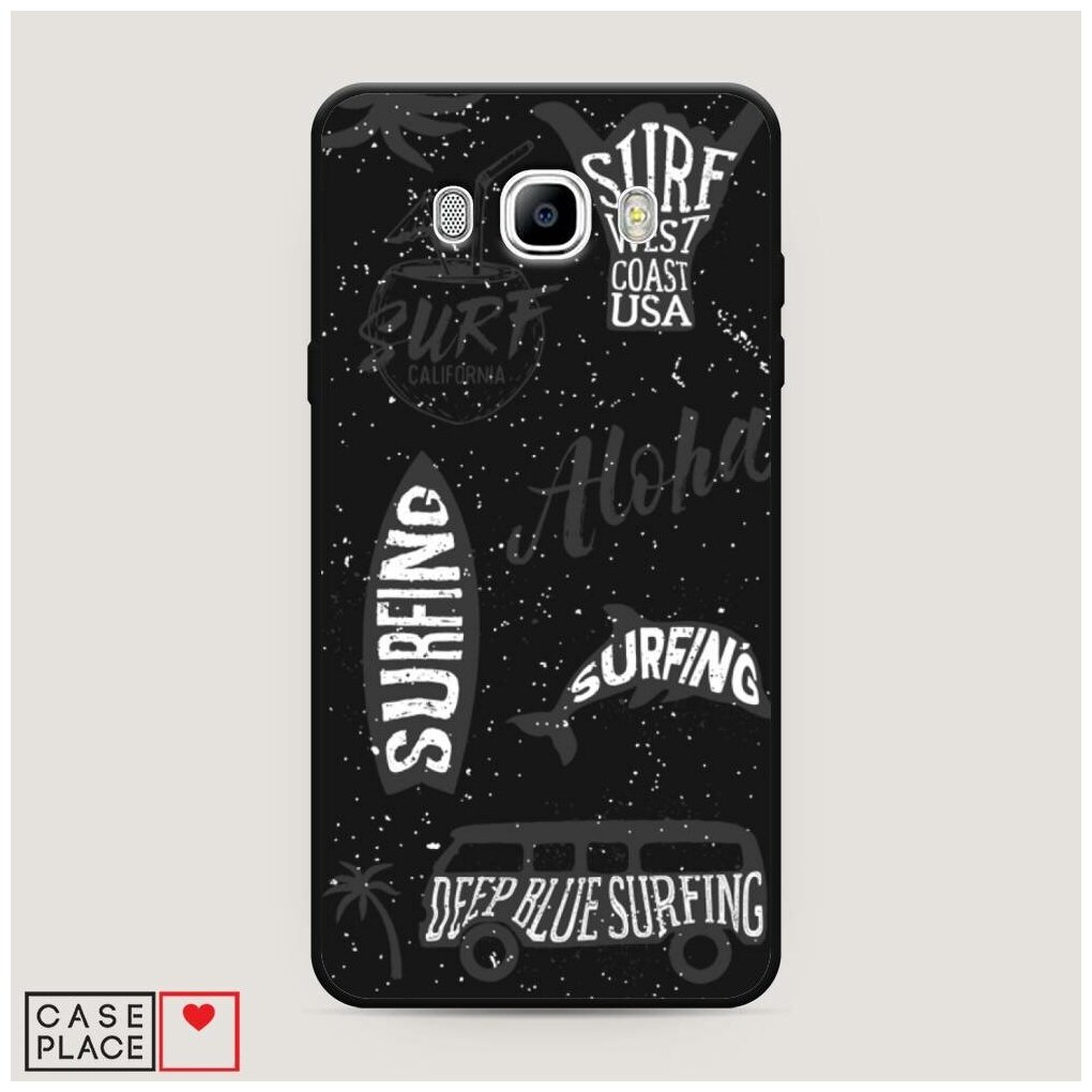 Матовый силиконовый чехол "Surfing, aloha" на Samsung Galaxy J7 2016 / Самсунг Галакси Джей 7 2016