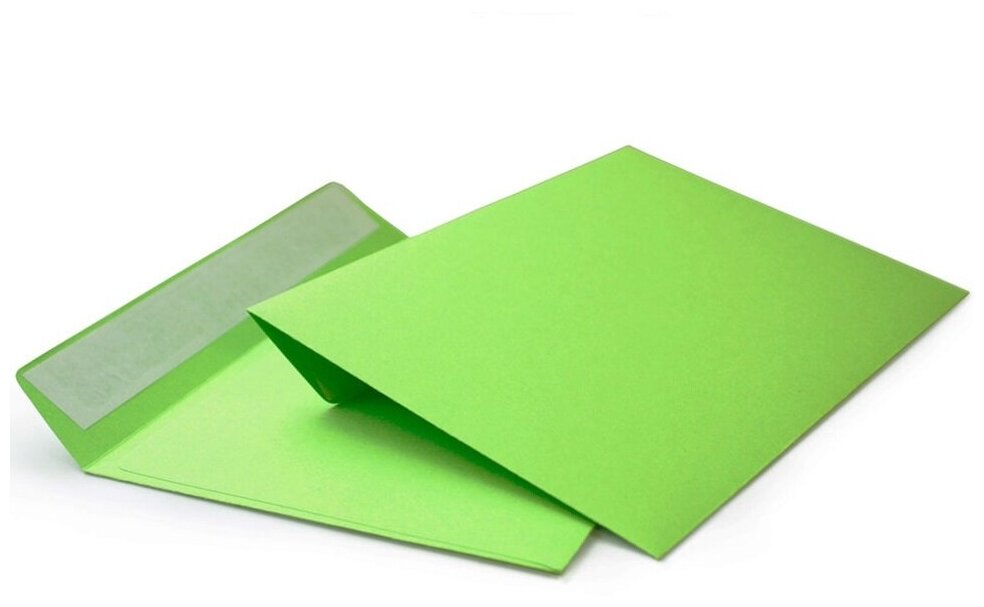 Конверт из цветной бумаги С6 (114*162) зеленый. 100 шт