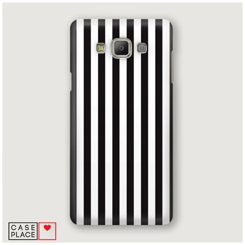 фото Чехол пластиковый samsung galaxy a3 черно-белые полосы case place
