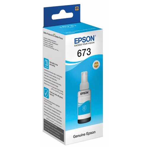 Чернила Epson C13T67324A, для Epson L1800, Epson L800, Epson L805, Epson L810, Epson L850, голубой, 1800 стр., 70 мл