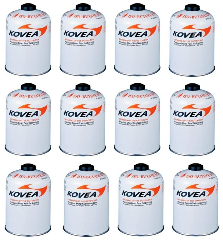 Баллон газовый резьбовой Kovea 450 гр, комплект 12шт.