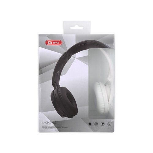 фото Наушники беспроводные (bluetooth ver. 4.2) byz bhs003 накладные с микрофоном, 250mah, белый