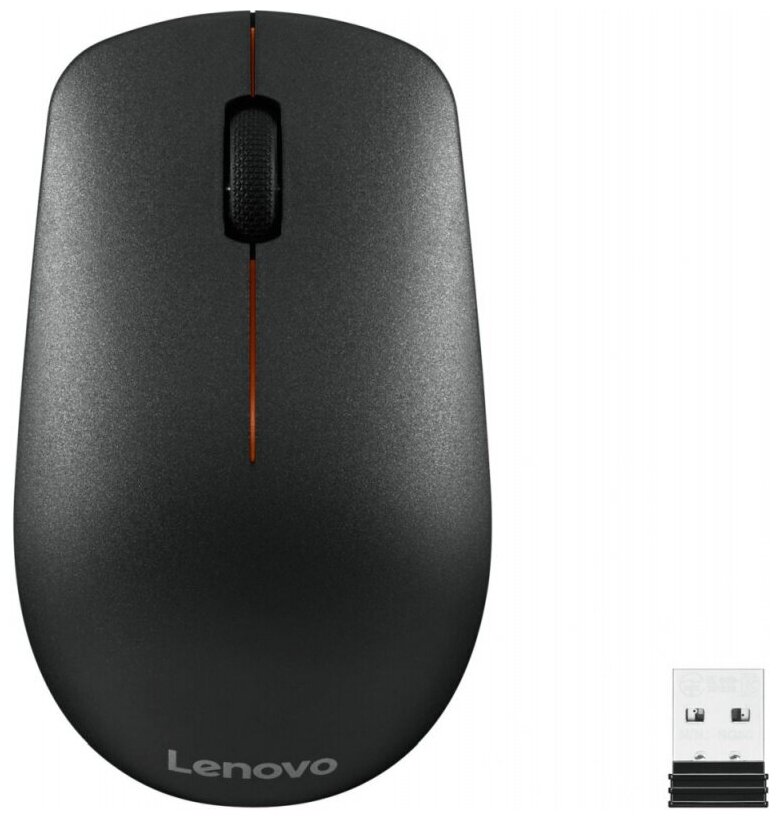 Мышь Lenovo 400 черный оптическая (1200dpi) беспроводная USB для ноутбука (3but)