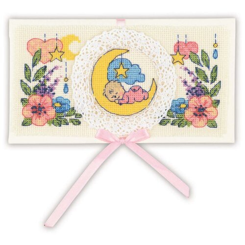 фото 1893ас набор для вышивания риолис 'конверт 'с рождением малыша'16*9см