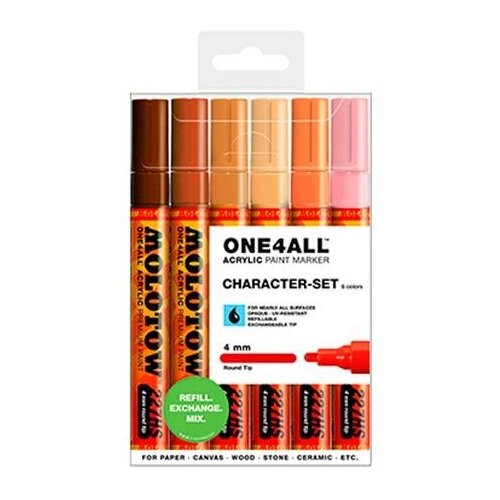 фото Molotow набор маркеров molotow "one4all 227hs" basic-set 2 6штук