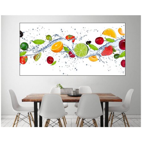 Фотообои Фрукты в брызгах воды 100х200 см 2100₽