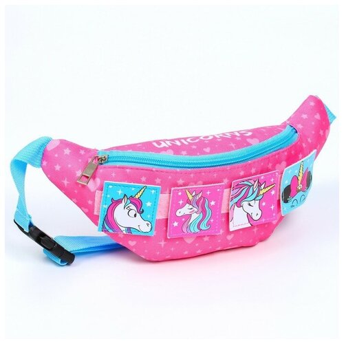 фото Сумка поясная disney, текстиль, регулируемый ремень, розовый