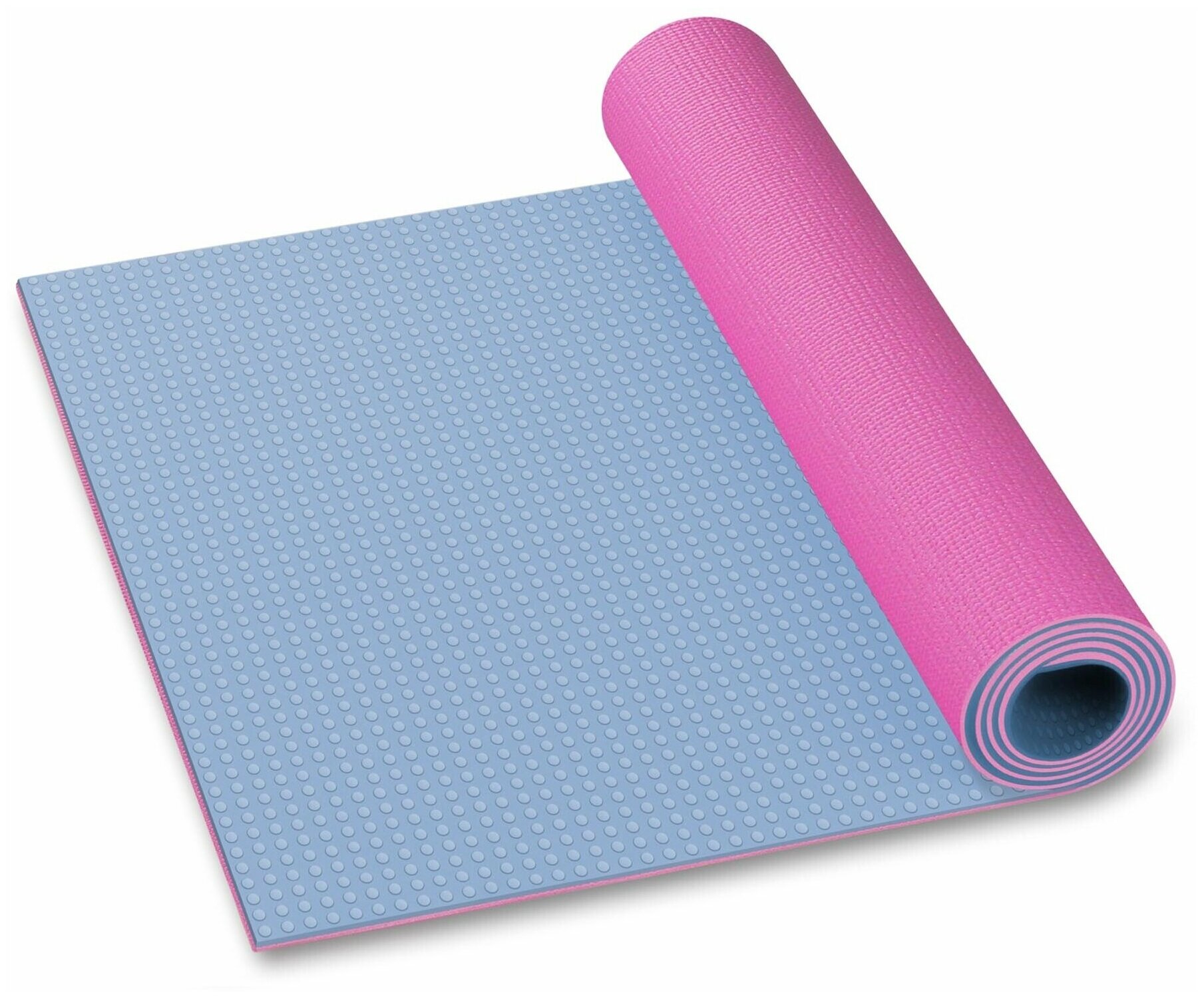 Коврик для йоги и фитнеса INDIGO PVC двусторонний IN258 Голубо-розовый 173*61*0,6 см