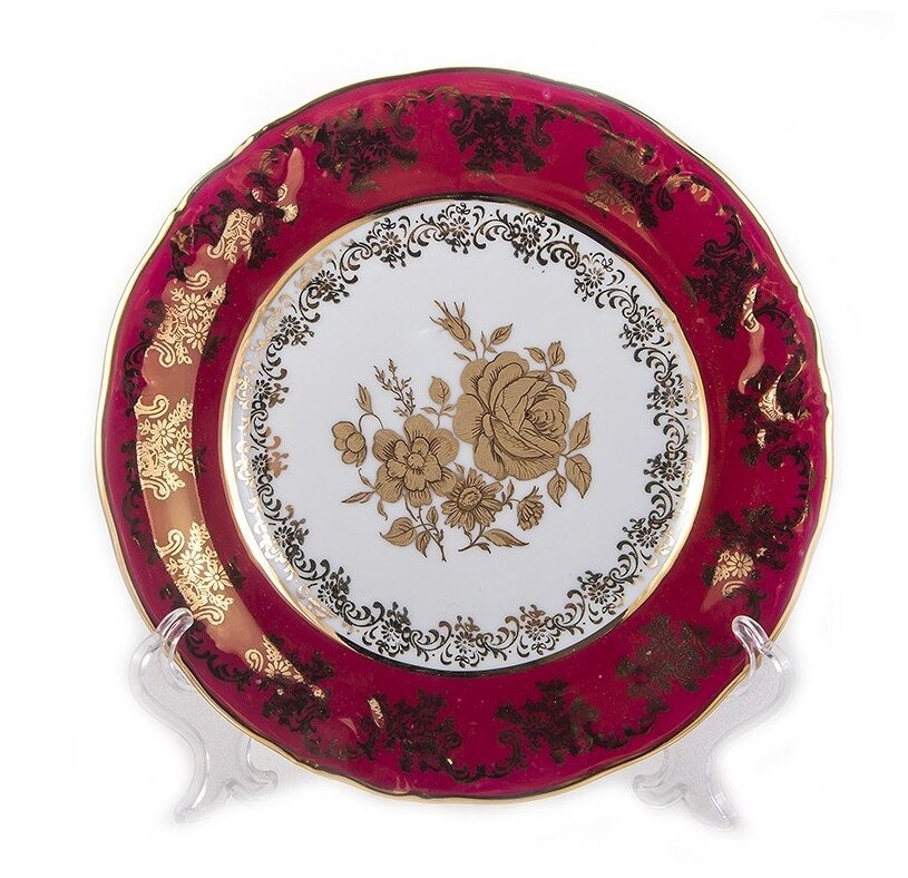Набор тарелок 19 см. 6 шт. «Роза Красная» (Carlsbad)