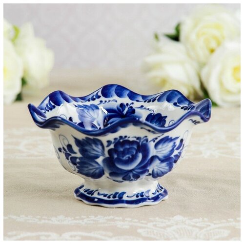 ПК кидс тойз ДВ Конфетница «Цветок», 15×15×8, гжель