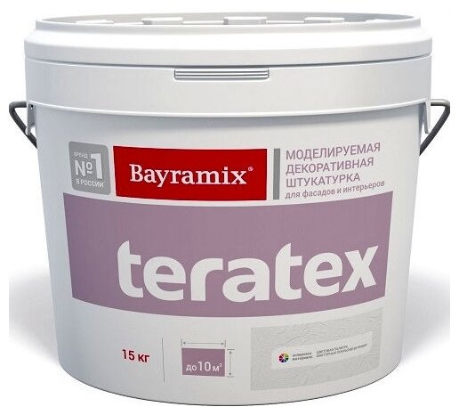 Штукатурка декоративная Bayramix Teratex TX001, акриловая, белая, 15 кг