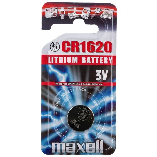 Литиевая батарейка MAXELL CR1620 BL-1 11238400 батарейка enr lithium cr1620 bp1 блистер 1 шт energizer e300844002