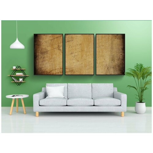 фото Набор модулных постеров для интерьера "двухэтажные, пишу, эйфелева башня" 60x90 см. в тубусе, без рамки lotsprints