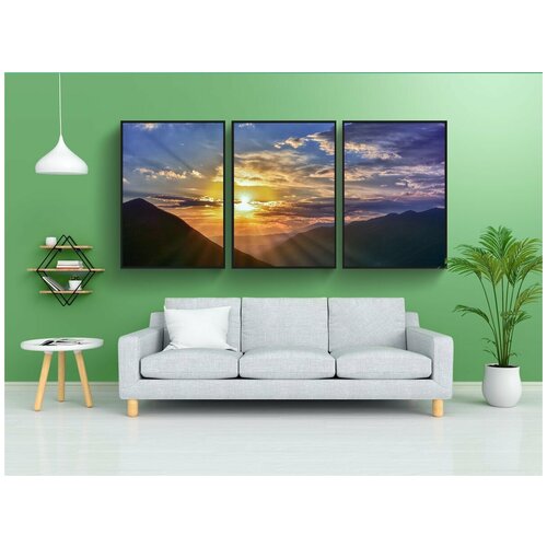 фото Набор модулных постеров для интерьера "облака, атмосфера, красивая" 60x90 см. в тубусе, без рамки lotsprints