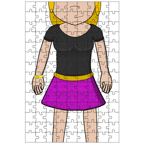 фото Магнитный пазл 27x18см."блондинка, комические персонажи, платье" на холодильник lotsprints