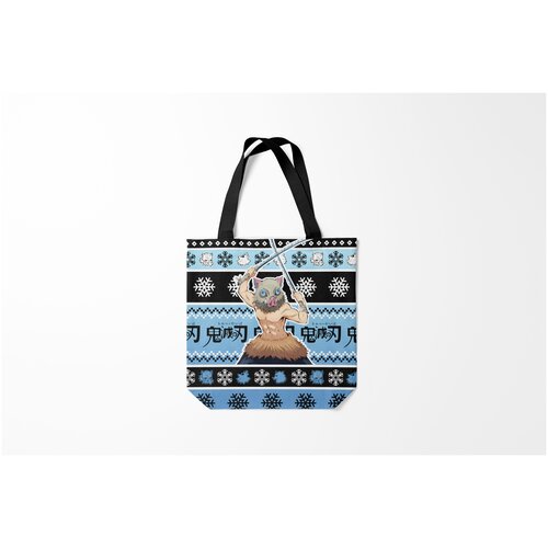 фото Сумка-шоппер / 40х40 см / аниме / клинок рассекающий демонов иноске хашибира новый год burnettie