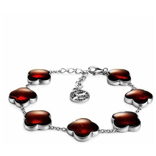 фото Amberholl роскошный браслет из серебра с натуральным янтарём «монако»