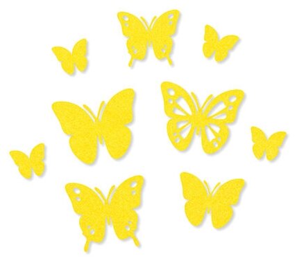 Набор самоклеящихся декоративных элементов Бабочки из фетра, 9 шт 25/ 35/ 45 мм EFCO 3446108