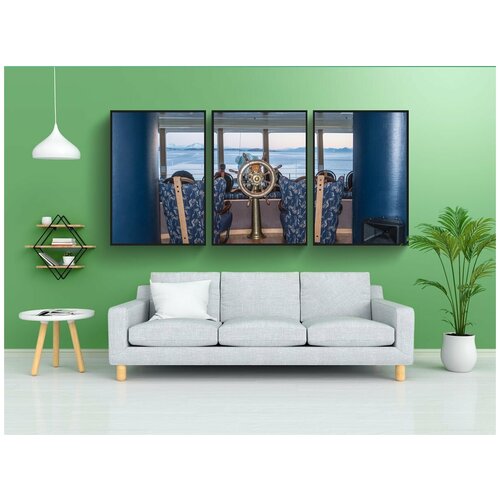 фото Набор модулных постеров для интерьера "круизное судно, hurtigruten, бездельничать" 60x90 см. в тубусе, без рамки lotsprints