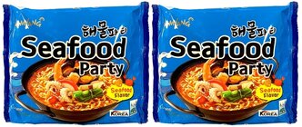 Лапша Samyang Ramen Seafood Party / Самоянг со вкусом морепродуктов 2 шт. 125 г. (Корея)