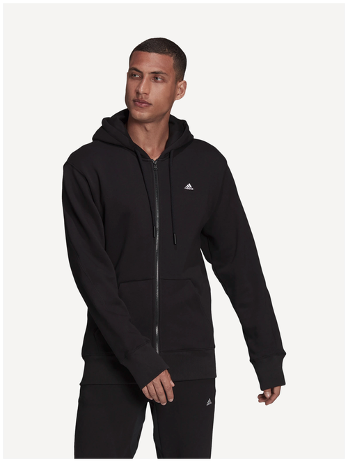 Худи adidas Comfy & Chill Full Zip Hoodie, размер xs, черный