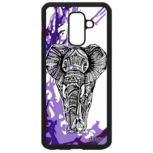 фото Дизайнерский чехол на телефон // samsung galaxy a6 plus 2018 // "слон" дизайн elephant, utaupia, фиолетовый